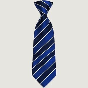 John Sparks Mens Blue Navy White Striped Paisley Lined Handmade Silk Necktie